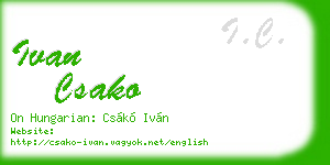 ivan csako business card